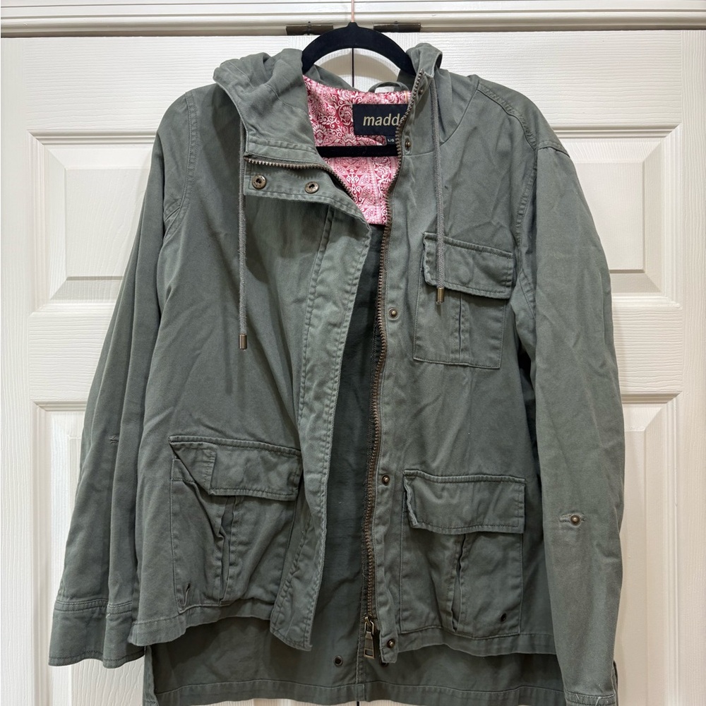 Madden Olive Jacket with Red Paisley Lining